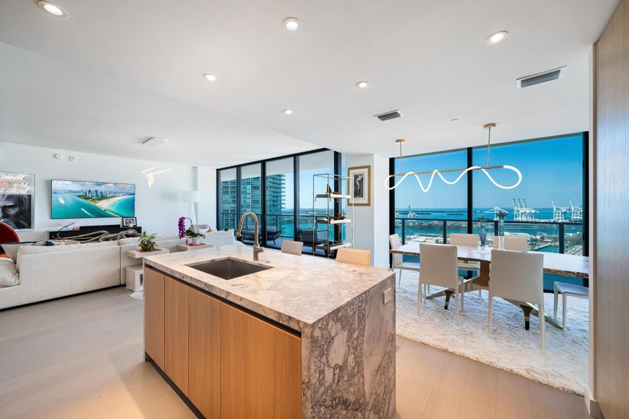 Furnished interior view inside a new home in , Miami Beach (Image 8).