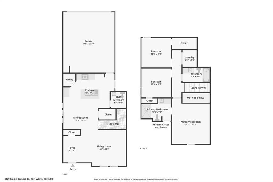 2D floor plan layout of this home in Orchard Village, Fort Worth, TX (Image 6). 2D floor plan layout of this home in Orchard Village, Fort Worth, TX (Image 6).