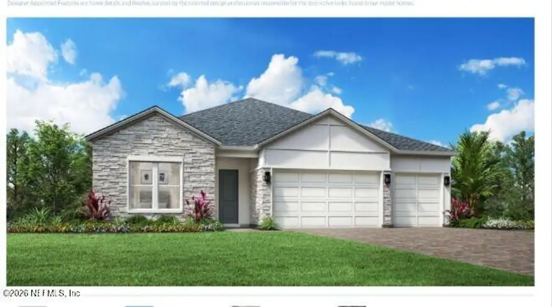 Front exterior of a new home in , St. Augustine, FL, highlighting curb appeal (Image 1). Front exterior of a new home in , St. Augustine, FL, highlighting curb appeal (Image 1).