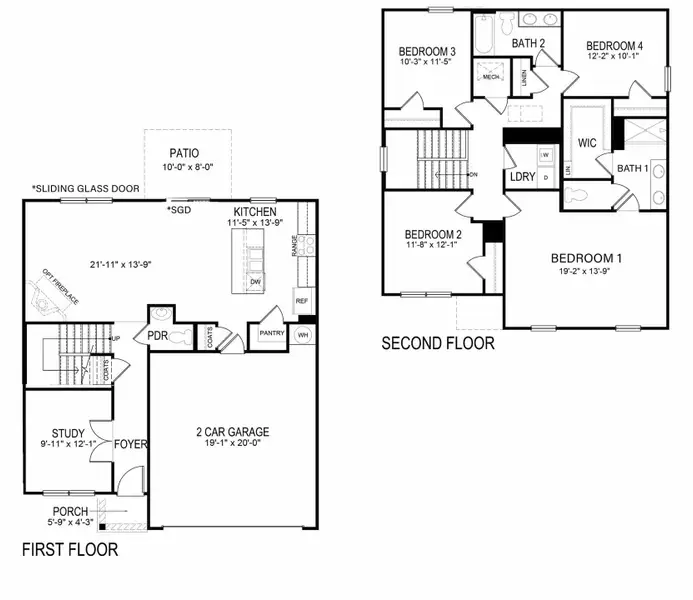 2D floor plan layout of this home in Best Farms, Maryville, TN (Image 2).