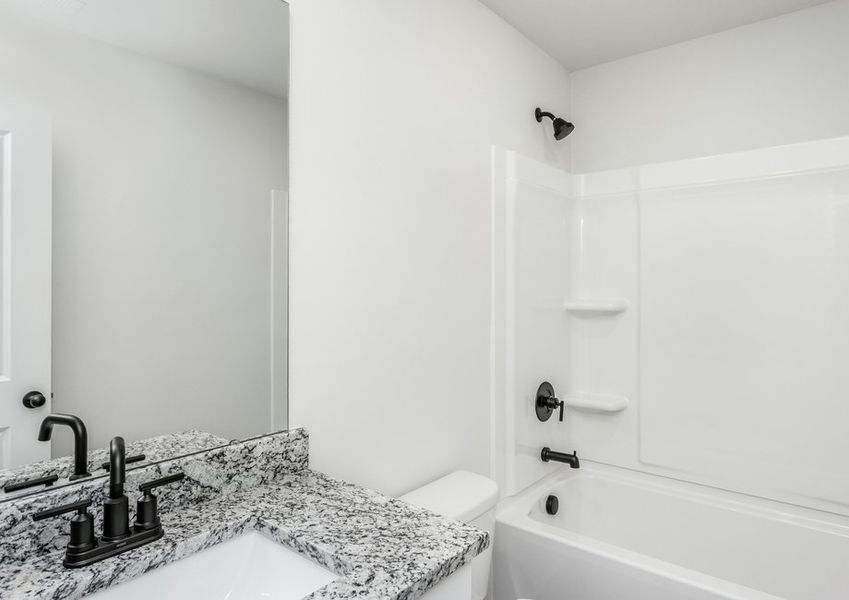Secondary bathrooms are perfect for guests to get ready. Secondary bathrooms are perfect for guests to get ready.