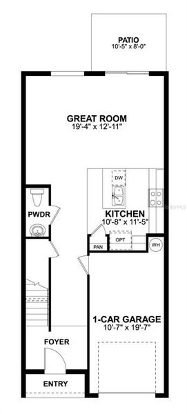 2D floor plan layout of this home in Tyson Ranch, Orlando, FL (Image 3).