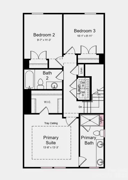 Upper Level Floor Plan - Additional Highlights Include: shower ledge in the primary bathroom Upper Level Floor Plan - Additional Highlights Include: shower ledge in the primary bathroom
