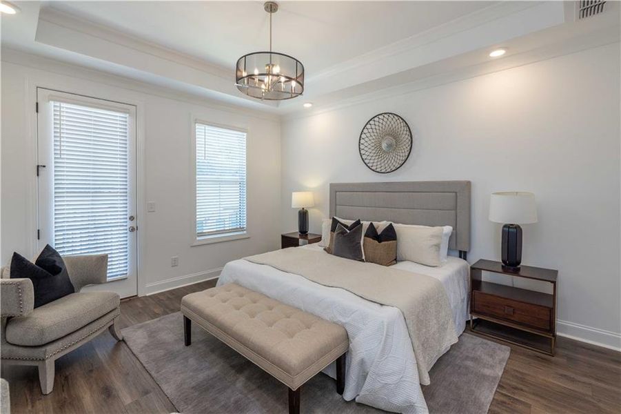Furnished interior view inside a new home in Ward's Crossing Townhomes, Johns Creek (Image 13). Furnished interior view inside a new home in Ward's Crossing Townhomes, Johns Creek (Image 13).