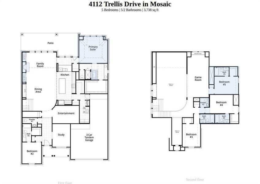 2D floor plan layout of this home in Mosaic, Celina, TX (Image 3).