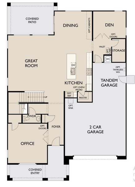 2D floor plan layout for the Diamond by Ashton Woods in Marquis at Madera, Queen Creek, AZ (Image 2).