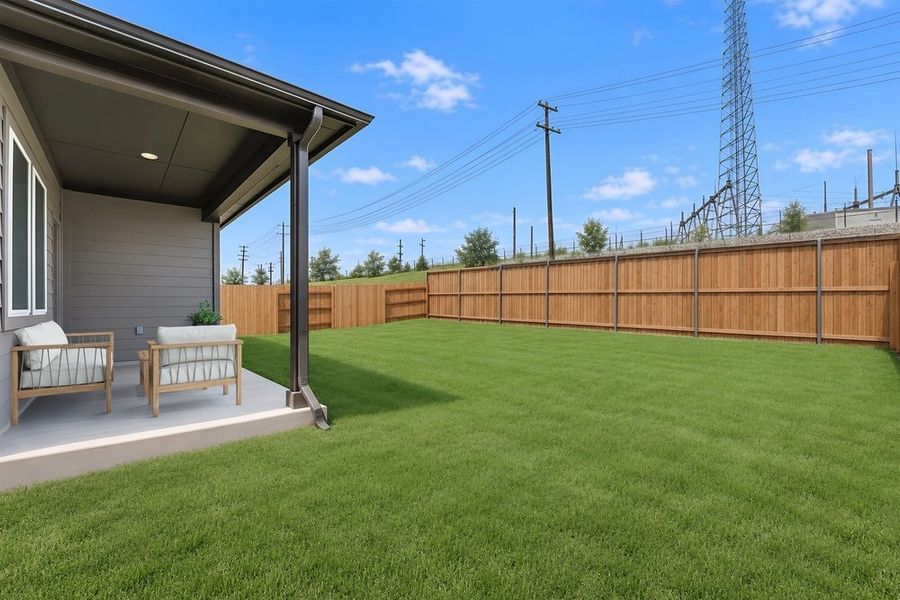 Exterior details and patio area of a home in Sunfield, Buda (Image 3).