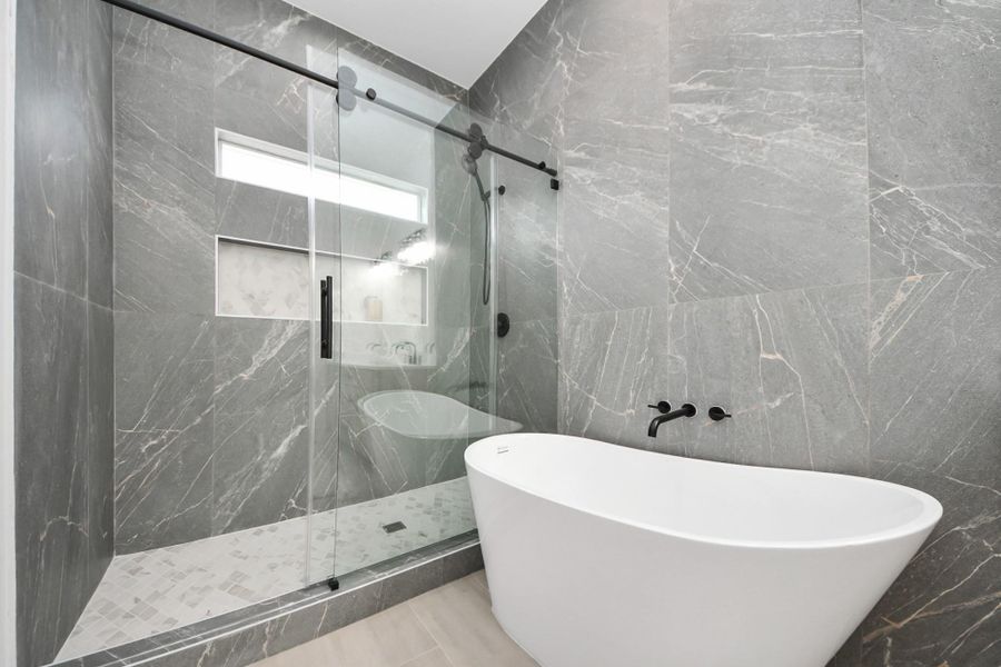 Soaking tub and shower