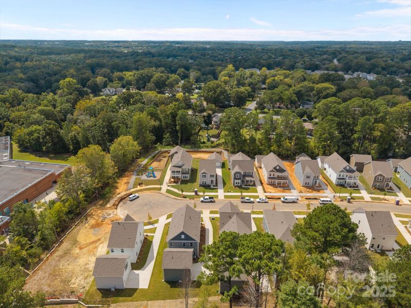 Aerial view of the Arbor Village community in Matthews, NC, showing layout and nearby surroundings (Image 13).