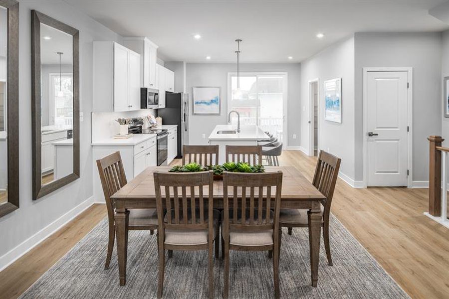 Representative furnished interior of a home built from the Mayer by Ryan Homes in Stowe Branch Townhomes, Charlotte (Image 9).