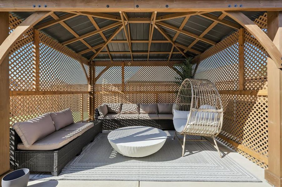 Exterior details and patio area of a home in , Rhome (Image 4). Exterior details and patio area of a home in , Rhome (Image 4).