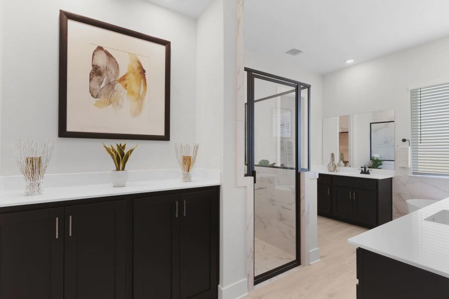 Representative furnished interior of a home built from the Sicily by Chesmar Homes in Berry Creek Highlands, Georgetown (Image 18).