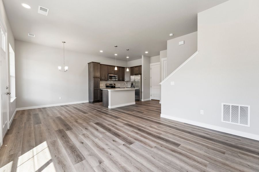 Spacious, unfurnished interior of a new home in The Lakes at Centerra, Loveland (Image 14). Spacious, unfurnished interior of a new home in The Lakes at Centerra, Loveland (Image 14).