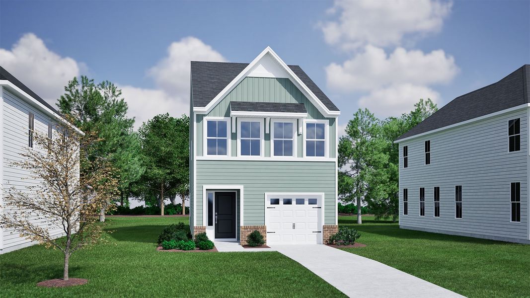 Representative exterior photo of a completed home built from the Dillon - Genesis Value Collection by Mungo Homes in Central Creek, Goose Creek, SC (Image 11).