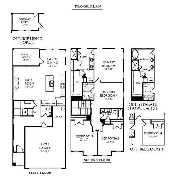 2D floor plan layout of this home in Wildcat Chase, Summerville, SC (Image 5).