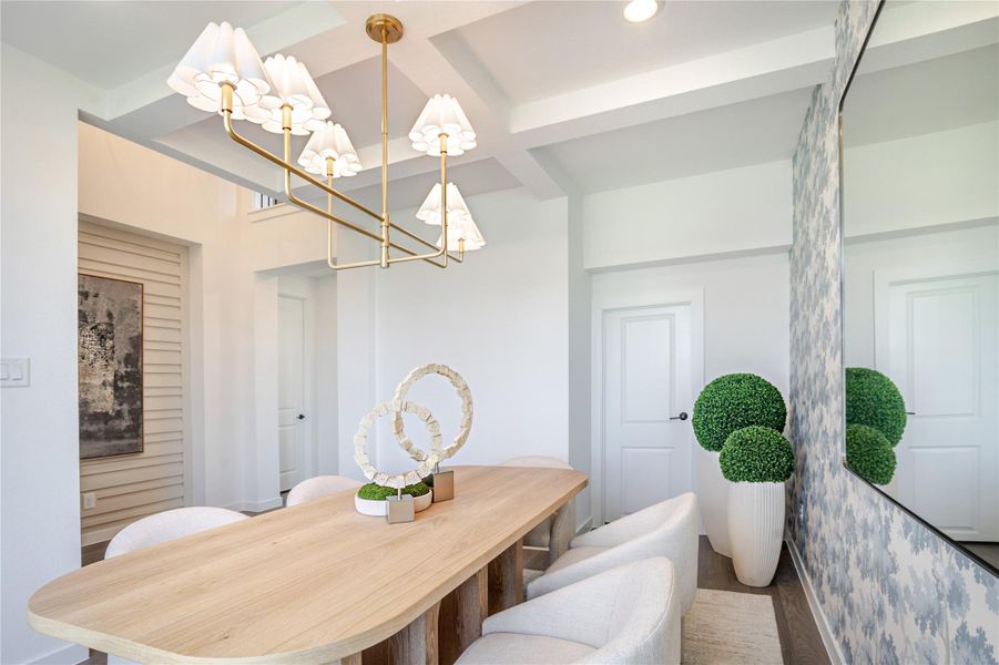 Bright and modern dining area just off the kitchen and separate from the living area. Bright and modern dining area just off the kitchen and separate from the living area.