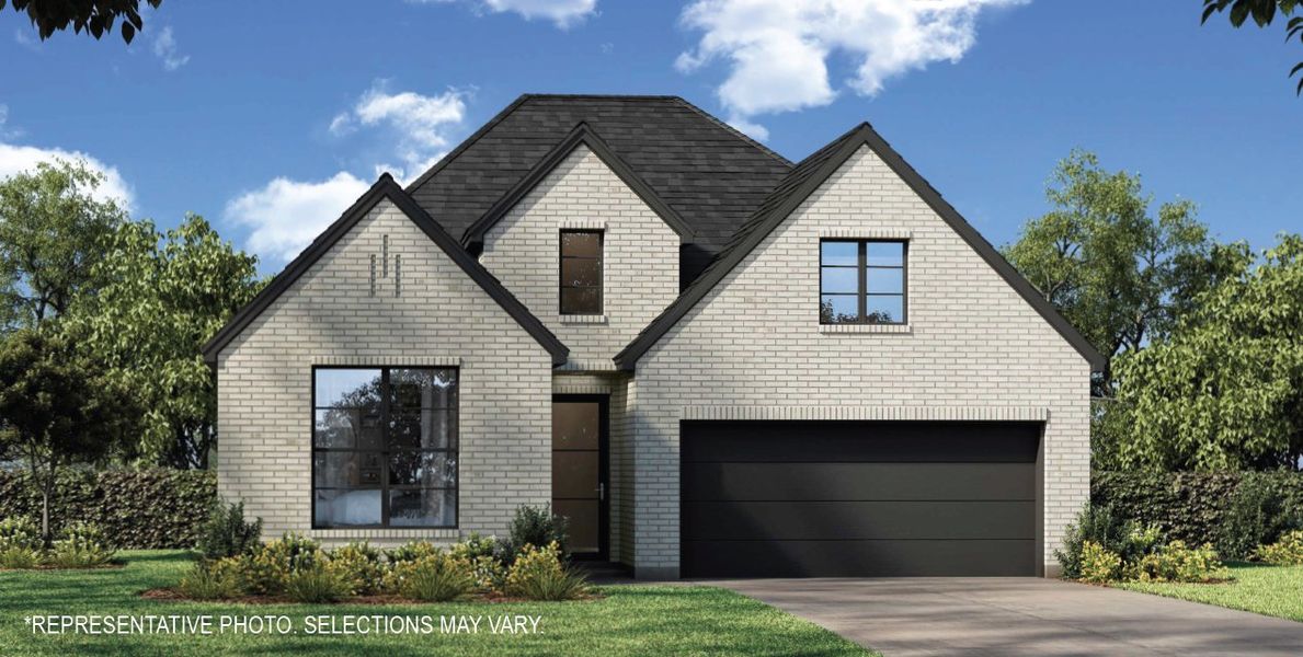 Front exterior of a new home in Solterra Texas, Mesquite, TX, highlighting curb appeal (Image 1). Front exterior of a new home in Solterra Texas, Mesquite, TX, highlighting curb appeal (Image 1).