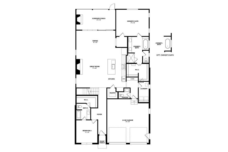 2D floor plan layout of this home in Shelton Square, Murfreesboro, TN (Image 2).