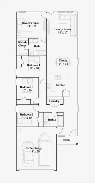 2D floor plan layout of this home in Moore Landing, Magnolia, TX (Image 2).