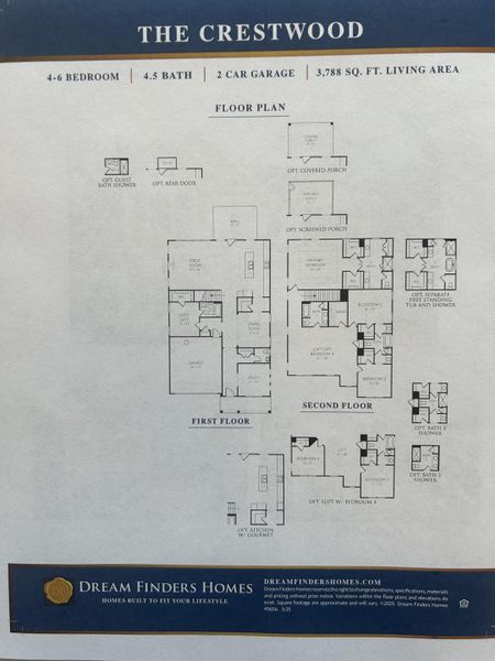 2D floor plan layout of this home in Kings River Preserve, Hollywood, SC (Image 5).