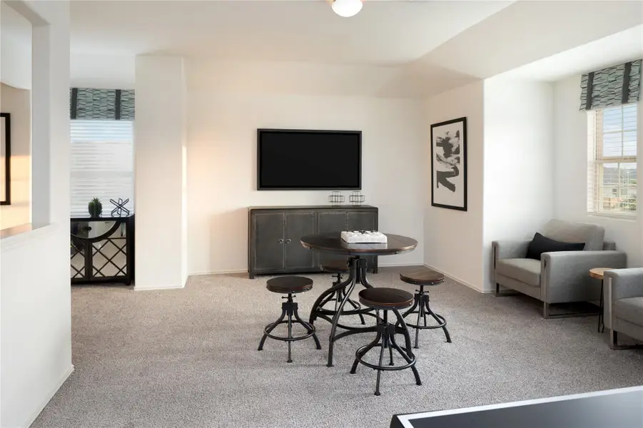 Furnished interior view inside a new home in Meadowlark Preserve: Claremont Collection, Pflugerville (Image 13). Furnished interior view inside a new home in Meadowlark Preserve: Claremont Collection, Pflugerville (Image 13).