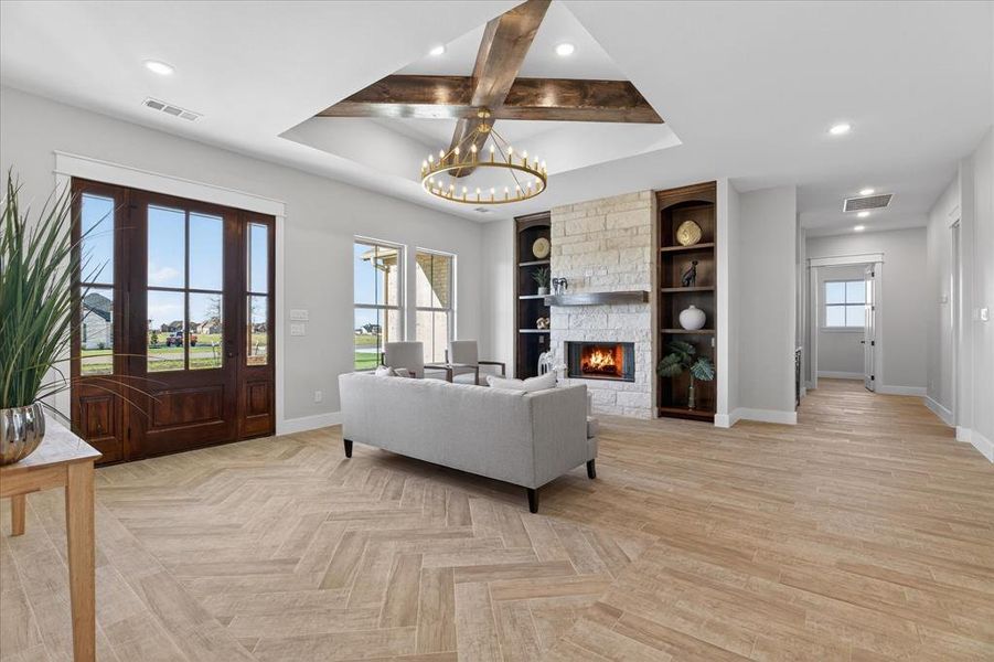 Furnished interior view inside a new home in , Celeste (Image 18).