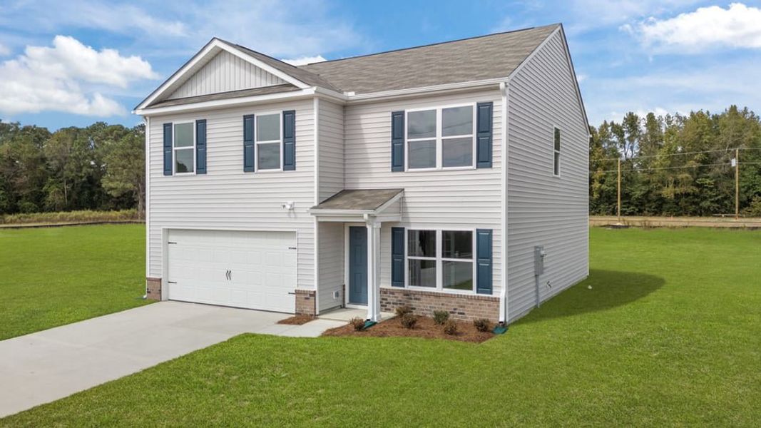 Front exterior of a new home in Blair Ridge, La Grange, NC, highlighting curb appeal (Image 13).