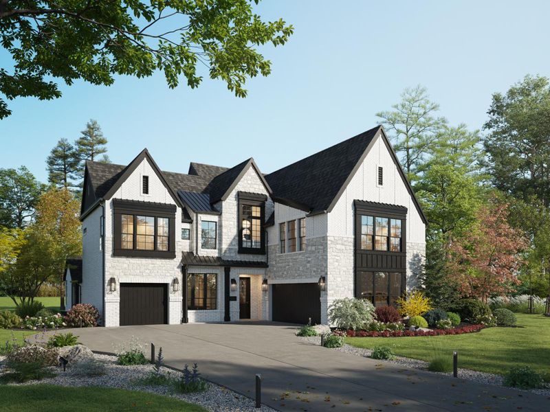 Front exterior of a new home in Providence Cove, McKinney, TX, highlighting curb appeal (Image 1).