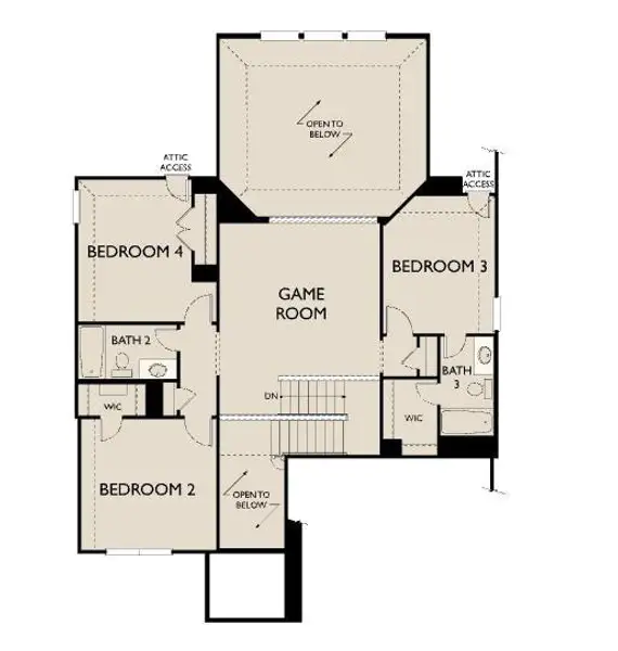 2D floor plan layout of this home in Spring Creek Trails, Magnolia, TX (Image 3).