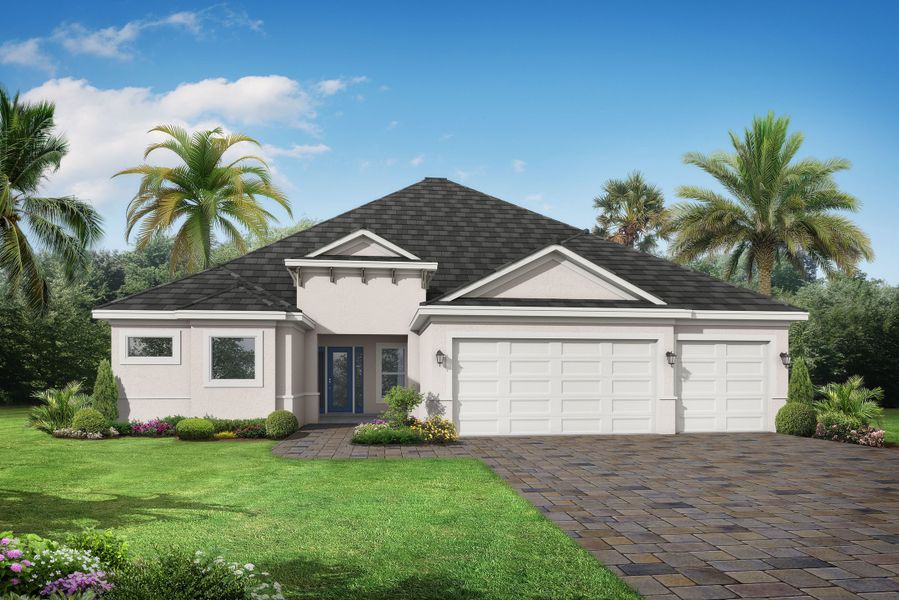 Representative exterior photo of a completed home built from the Isla Grande by Medallion Home in The River Preserve Estates, Parrish, FL (Image 2). Representative exterior photo of a completed home built from the Isla Grande by Medallion Home in The River Preserve Estates, Parrish, FL (Image 2).