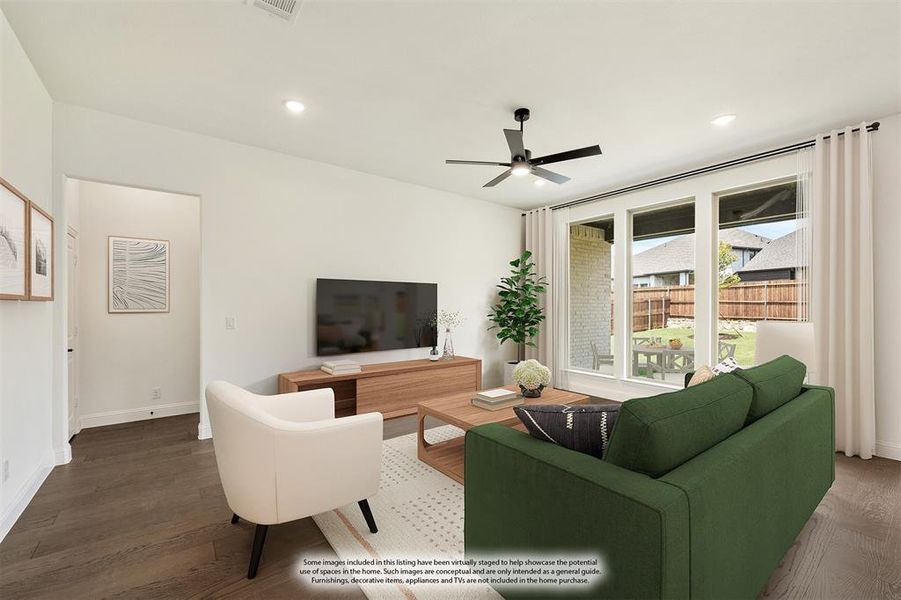 Furnished interior view inside a new home in Willow Wood Classic 50, McKinney (Image 11). Furnished interior view inside a new home in Willow Wood Classic 50, McKinney (Image 11).