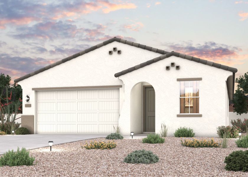 Twilight rendering of a new home for sale in Surprise, AZ by Century Communities.