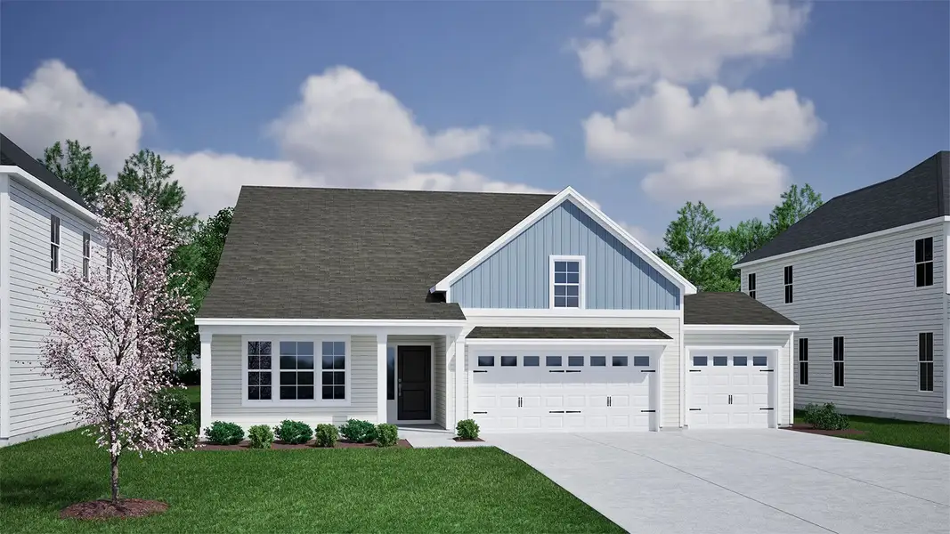 Representative exterior photo of a completed home built from the Gwinnett II - Genesis Value Collection by Mungo Homes in Hainer Place, Conway, SC (Image 11). Representative exterior photo of a completed home built from the Gwinnett II - Genesis Value Collection by Mungo Homes in Hainer Place, Conway, SC (Image 11).