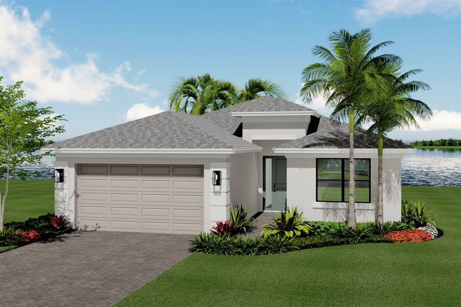 Representative exterior photo of a completed home built from the Antigua by GL Homes in Valencia Harbor (55+), Fort Myers, FL (Image 2).