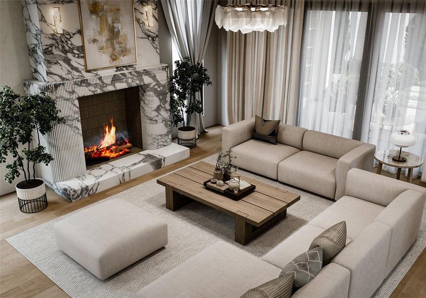 Furnished interior view inside a new home in , Highland Park (Image 13).
