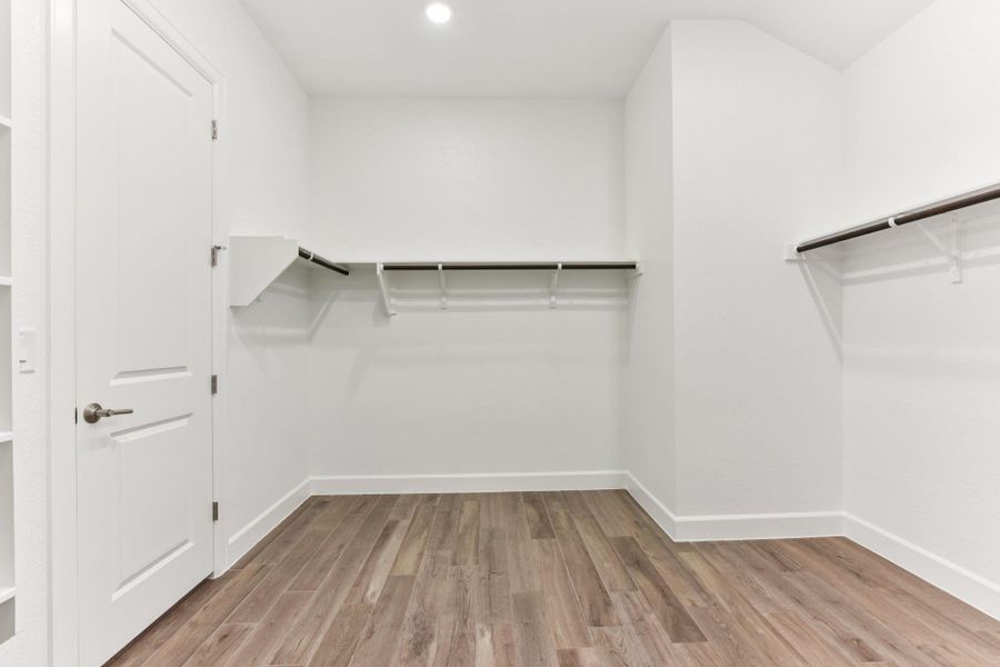 Spacious closet featuring light wood finished floors Spacious closet featuring light wood finished floors