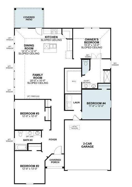 2D floor plan layout of this home in Sagebrook, Argyle, TX (Image 3). 2D floor plan layout of this home in Sagebrook, Argyle, TX (Image 3).