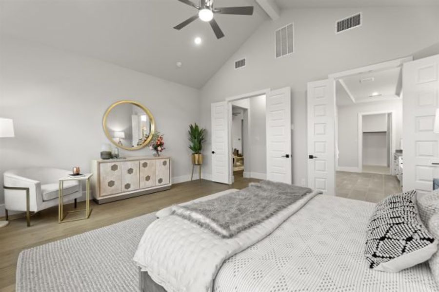 Representative furnished interior of a home built from the Tahiti by Stonefield Homes in Heath Golf and Yacht Club, Rockwall (Image 45).