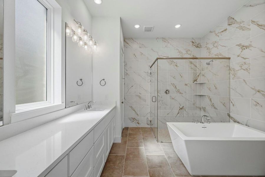 Primary Bathroom with natural light
