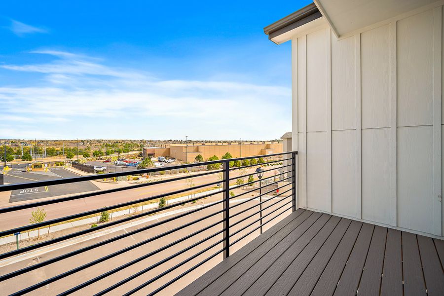 Exterior details and patio area of a home in The Residences at Victory Ridge, Colorado Springs (Image 1). Exterior details and patio area of a home in The Residences at Victory Ridge, Colorado Springs (Image 1).