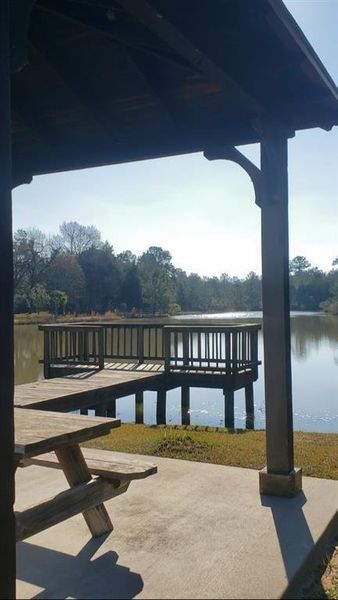 Pavilion picnic area near lake Pavilion picnic area near lake
