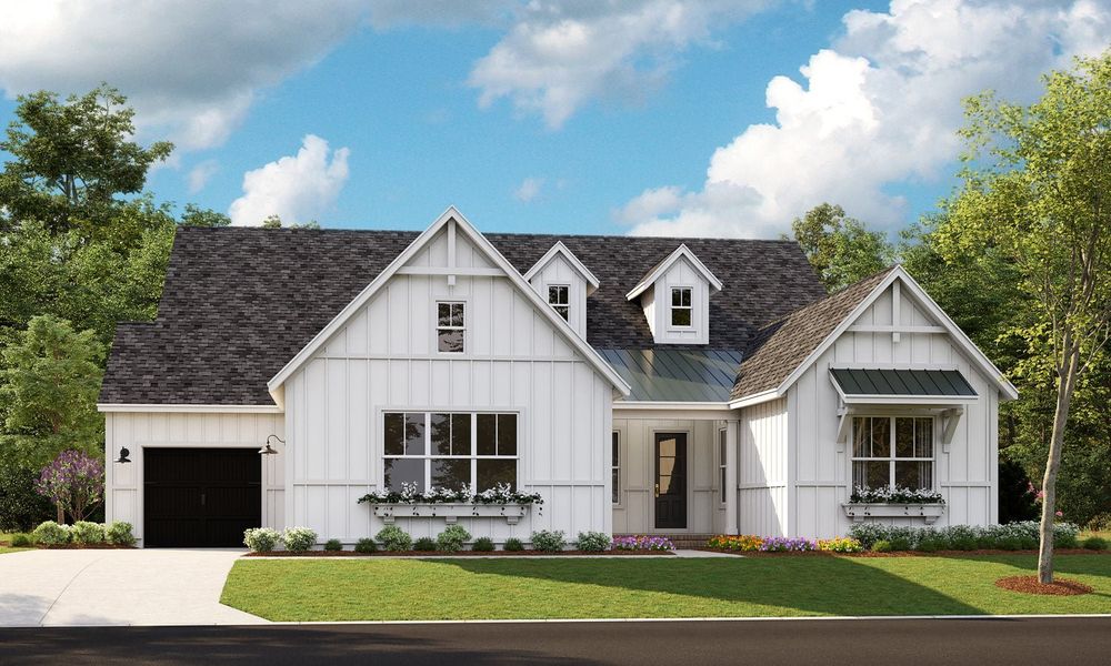 Representative exterior photo of a completed home built from the Santa Fe Ranch by Classica Homes in Arden Mill, Fort Mill, SC (Image 22).
