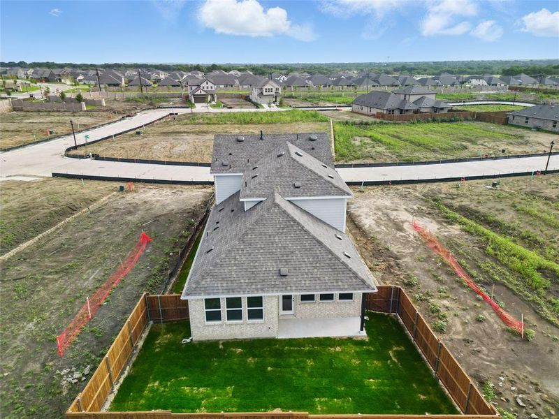 Aerial perspective of suburban area Aerial perspective of suburban area