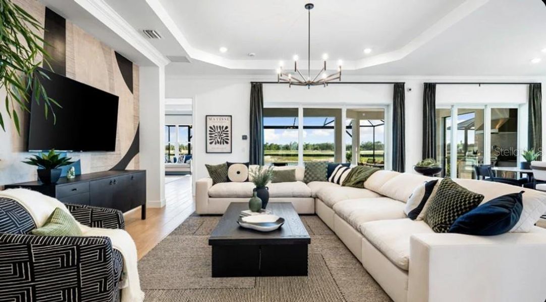 Furnished interior view inside a new home in Esplanade at Center Lake Ranch, St. Cloud (Image 7). Furnished interior view inside a new home in Esplanade at Center Lake Ranch, St. Cloud (Image 7).