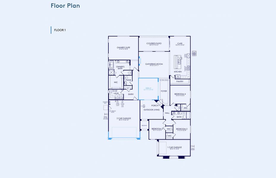 2D floor plan layout of this home in Artisan at Asante, Surprise, AZ (Image 4).