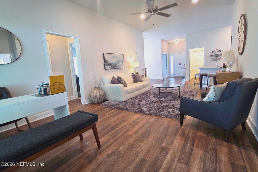 Furnished interior view inside a new home in Summerglen, Jacksonville (Image 3). Furnished interior view inside a new home in Summerglen, Jacksonville (Image 3).
