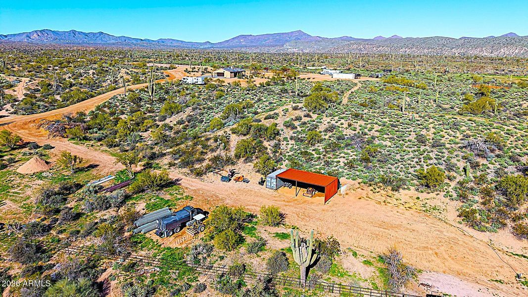 Hay/equipment storage, well, power