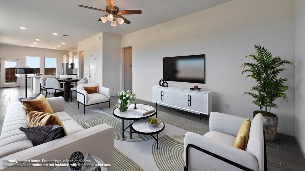 Representative furnished interior of a home built from the 1650W by Perry Homes in Santa Rita Ranch Tierra Rosa, Liberty Hill (Image 3).