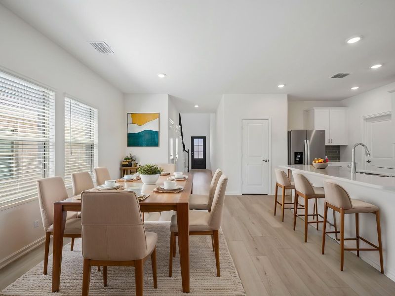 Furnished interior view inside a new home in Parks at Foster Crossing - Spring Series, Anna (Image 4). Furnished interior view inside a new home in Parks at Foster Crossing - Spring Series, Anna (Image 4).