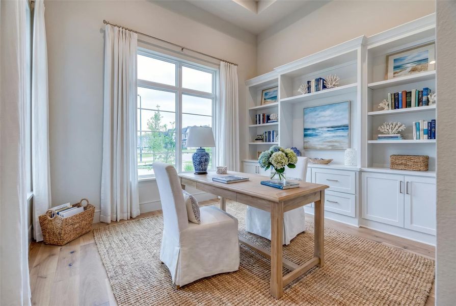 Virtually staged- home office. Virtually staged- home office.
